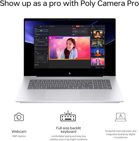 HP OmniBook (العلامة التجارية Envy Next) 7 17 كمبيوتر محمول للمحترفين، شاشة لمس FHD مقاس 17.3 بوصة، أداء فائق 7 258 فولت لتعدد المهام، ذاكرة وصول عشوائي 32 جيجابايت، 1 تيرابايت SSD، Wi-Fi 7، W11P، حزمة مع مبرد كمبيوتر محمول PCO in Kuwait