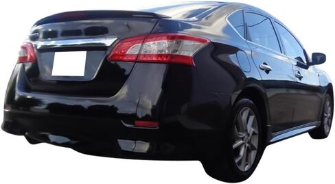 IKON MOTORSPORTS, Trunk Spoiler Compatible with 2013-2019 Nissan Sentra 4-Door Sedan, Factory Style Painted #KH3 Black Obsidian ABS Rear Tail Wing Boot Lid with Brake Light in Saudi Arabia