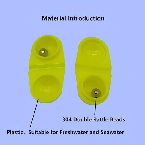 Double Rattle Fishing Beads, Plastic Fishing Rattles with Metal Beads, Fishing Tackle Accessories，25 Pack in Saudi Arabia