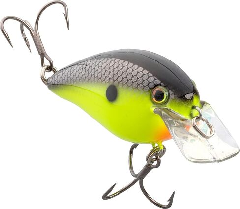 Strike King (HCKVD1.5E-432) KVD Elite 1.5 Squarebill, Shallow-Running Crankbait, Silent Hunting Action, 3/8-Ounce, Dives 3 to 6-Feet, Size 4 Mustad Triple Grip Treble Hooks, Chartreuse Baitfish in Saudi Arabia