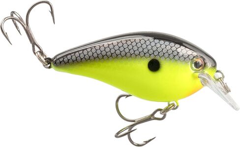 Strike King (HCKVD1.5E-432) KVD Elite 1.5 Squarebill, Shallow-Running Crankbait, Silent Hunting Action, 3/8-Ounce, Dives 3 to 6-Feet, Size 4 Mustad Triple Grip Treble Hooks, Chartreuse Baitfish in Saudi Arabia