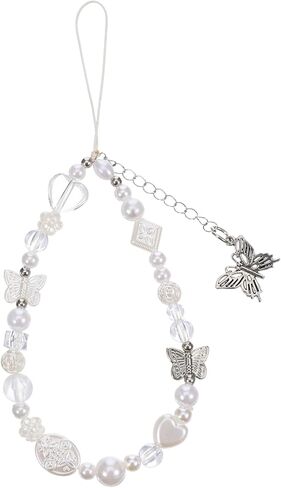 1 Pcs Beaded Camera Wrist Strap, Phone Charm Strap, Cute Digital Camera Charm Lanyard, Butterfly Cellphone Lanyard Straps Universal Hand Phones Wrist Straps Bag Keychain for Women Girls in Saudi Arabia