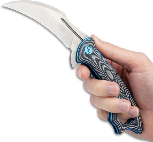 سكين جيل هيبن واربيرد القابل للطي | سكين تكتيكي صغير | 4.75 بوصة عند إغلاقها لتناسب الجيوب | شفرة من الفولاذ المقاوم للصدأ | حلقة مفتوحة | موازين بمقبض ميكارتا in Kuwait