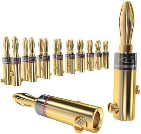 KabelDirekt - مقابس الموز - 5 أزواج (لسلك السماعة، AWG 10-16، تسمح بالاتصال المرن بمكبرات الصوت، ومكبرات الصوت، وأجهزة استقبال الصوت/الفيديو، ومضخمات الطاقة وأنظمة الاستريو، ومسامير التثبيت، مطلية بالذهب) in Saudi Arabia