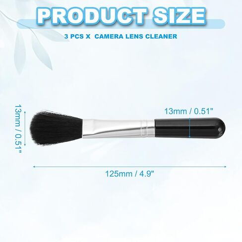 Camera Dusting Brush, Multifunction Cleaning Brush Keyboard Lens Pen Screen Lens Cleaner for Vinyl Records, LP Scan, SLR & Computer Screens,3 Pcs Black in Saudi Arabia