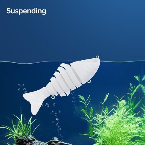 2pcs Multi Jointed Unpainted Fish Lure Swimbait Hard Bait, Slow Sinking Fishing Lures Bodies Set, Blanks Unpainted Crankbait DIY for Bass in Saudi Arabia