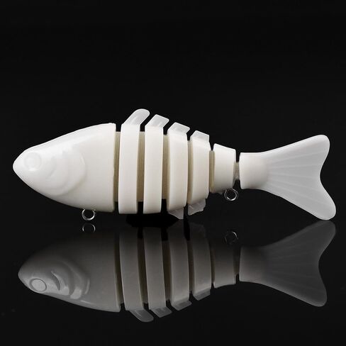 2pcs Multi Jointed Unpainted Fish Lure Swimbait Hard Bait, Slow Sinking Fishing Lures Bodies Set, Blanks Unpainted Crankbait DIY for Bass in Saudi Arabia