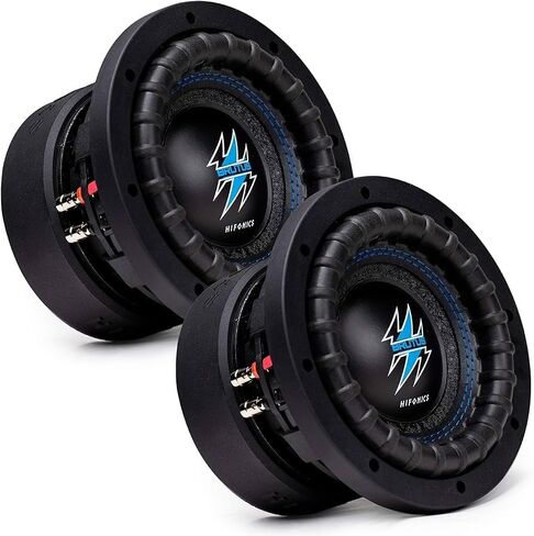 Hifonics 2 x BRW6D4 600 واط 6.5 بوصة مضخم صوت سيارة Brutus مع مقياس ثقيل، مطلي بالمسحوق، سلة مصبوبة من الألومنيوم، مغناطيس مزدوج 70 أونصة، ملف صوتي 2 بوصة - مزدوج 4 أوم - 6.5 بوصة (زوج) in Kuwait