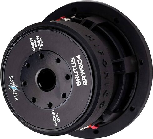 Hifonics 2 x BRW6D4 600 واط 6.5 بوصة مضخم صوت سيارة Brutus مع مقياس ثقيل، مطلي بالمسحوق، سلة مصبوبة من الألومنيوم، مغناطيس مزدوج 70 أونصة، ملف صوتي 2 بوصة - مزدوج 4 أوم - 6.5 بوصة (زوج) in Kuwait