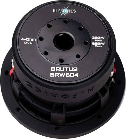 Hifonics 2 x BRW6D4 600 واط 6.5 بوصة مضخم صوت سيارة Brutus مع مقياس ثقيل، مطلي بالمسحوق، سلة مصبوبة من الألومنيوم، مغناطيس مزدوج 70 أونصة، ملف صوتي 2 بوصة - مزدوج 4 أوم - 6.5 بوصة (زوج) in Kuwait