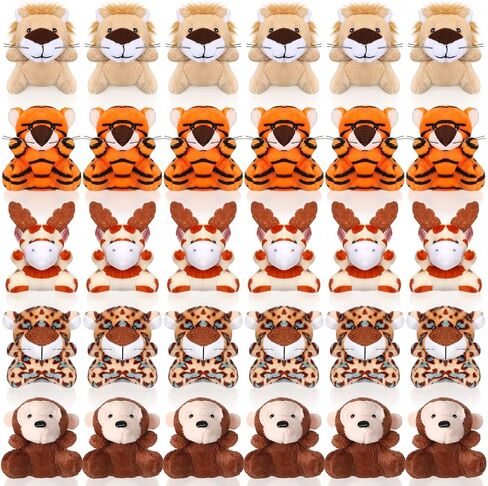 Shappy 30 PCS Mini Lion/Tiger محشو ألعاب الحيوانات الصغيرة/النمر محشوة بالحيوانات الكبيرة لدخول الطفل Safari Decory Decory Decord Birthday Guids (Lion) in Saudi Arabia