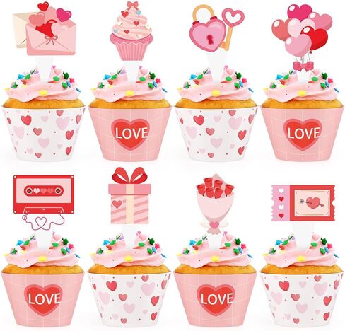 48 Pack Fire Truck Cupcake Toppers and Wrappers, Firefighter Fireman Party Cake Decoration for Firefighting Theme Birthday Party Baby Shower Supplies in Kuwait
