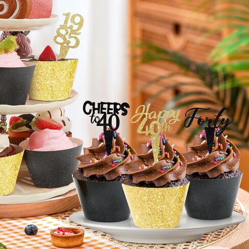 48 Pack Fire Truck Cupcake Toppers and Wrappers, Firefighter Fireman Party Cake Decoration for Firefighting Theme Birthday Party Baby Shower Supplies in Kuwait