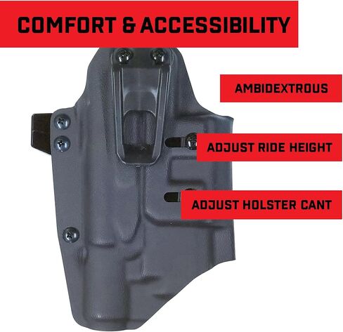 Crucial Concealment® - Universal Ambidextrous Light Holster for x300U/T (A and B) | Concealment Holster with Light | Adjustable Retention | IWB Holster Clip in Saudi Arabia