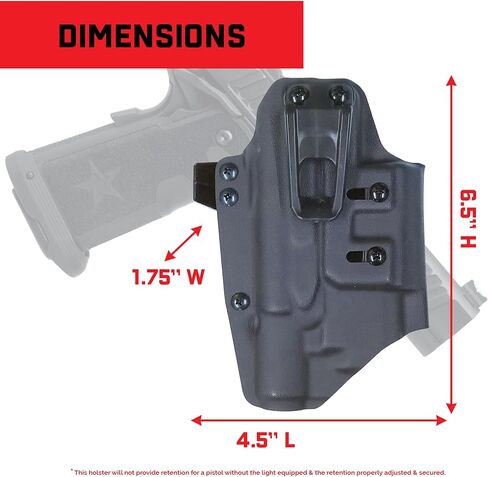 Crucial Concealment® - Universal Ambidextrous Light Holster for x300U/T (A and B) | Concealment Holster with Light | Adjustable Retention | IWB Holster Clip in Saudi Arabia