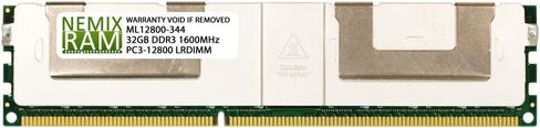 NEMIX RAM 64GB (2X32GB) DDR3 1600MHZ PC3-12800 4Rx4 1.5V 240-PIN ECC LRDIMM تحميل مجموعة ذاكرة الخادم المنخفضة in Kuwait