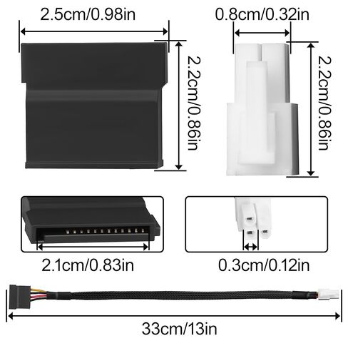 ATX 4 Pin to SATA Power Adapter Cable for Q77 Q75 E450 E350 D510 Motherboard, 18AWG Braided Sleeves, Compatible with HDD SSD Liquid CPU Cooler 33cm/12-in in Saudi Arabia