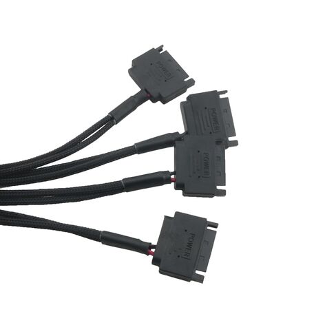 4PCS Black PC Fan Splitter 15 Pin SATA Connector Suitable for 3 or 4 Pin Motherboard/CPU Plug in Saudi Arabia