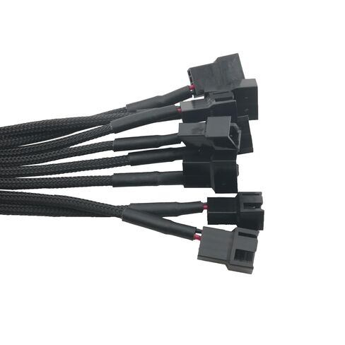 4PCS Black PC Fan Splitter 15 Pin SATA Connector Suitable for 3 or 4 Pin Motherboard/CPU Plug in Saudi Arabia