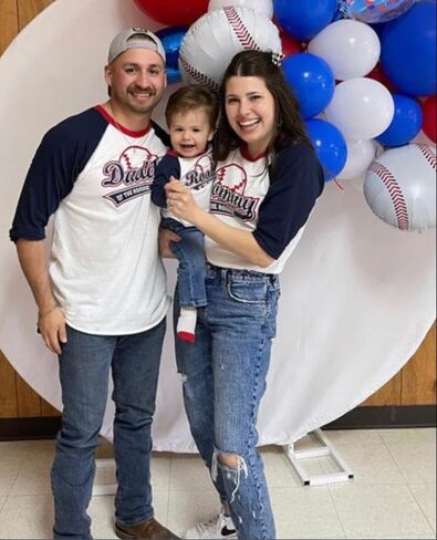 Family Matching Daddy Mommy and Me of The Year T-Shirts Letter Baseball Tops Baby Boy First Birthday Outfit (Baby, 12-18 Months, Blue) in Saudi Arabia