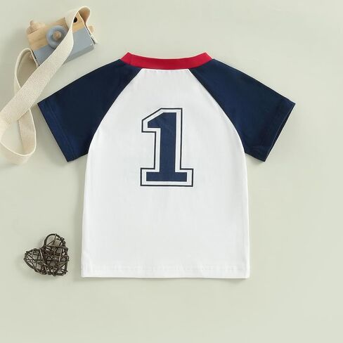 Family Matching Daddy Mommy and Me of The Year T-Shirts Letter Baseball Tops Baby Boy First Birthday Outfit (Baby, 12-18 Months, Blue) in Saudi Arabia