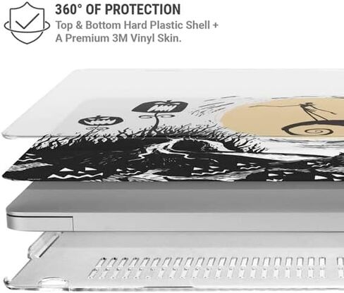 حقيبة كمبيوتر محمول Skinit Plus متوافقة مع جهاز MacBook Air 13in (2020) - مرخصة رسميًا من Disney The Nightmare Before Christmas Jack على Spiral Hill Art Design in Kuwait