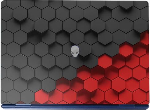 Laptop Skin Compatible with Alienware 16/16X Aurora (2025) - Two-Tone Hex - Premium 3M Vinyl Protective Wrap Decal Cover - Easy to Apply | Crafted in The USA by MightySkins in Saudi Arabia