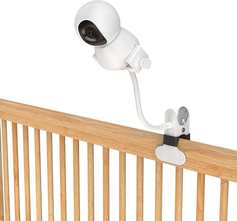 حامل شاشة الطفل 2025 - حامل مرن عالمي قابل للتعديل لشاشة Hello Baby، Nanit Pro، بصريات الرضع، VTech ومعظم شاشات الأطفال - حامل بمشبك كاميرا بذراع قابل للفصل مع ملصقات لطيفة لسرير الأطفال in Kuwait