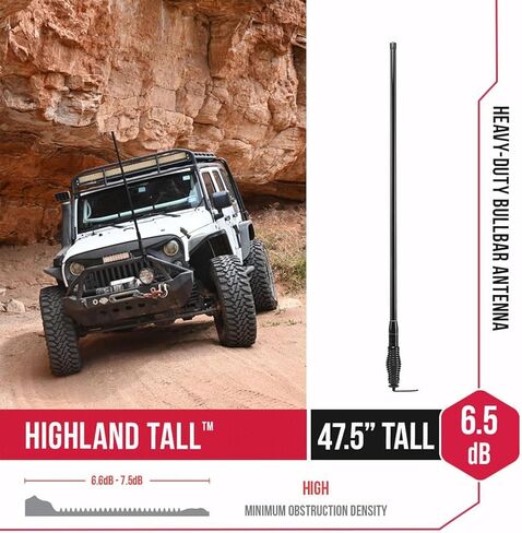 Midland - MXAT04VP-6.6dB Heavy-Duty Bull Bar Antenna with Spring Base Micromobile - 47.5" with 462-468 MHz Frequency - Long Range GMRS Communication - Overlanding Off-Roading - (Bundle) in Saudi Arabia