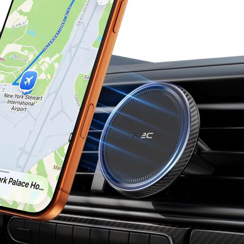 A2C Slim Magnetic Phone Holder for Car, Rental Car Essentials for Travel, No Assembly, Compact, One-Hand Operation, Easy Removal, Reusable, Upgraded Air Vent Phone Mount Compatible with MagSafe iPhone in Saudi Arabia