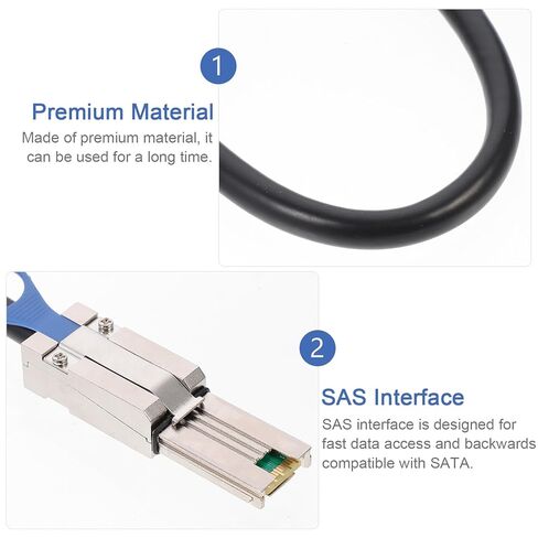 كابل بيانات Sewroro Mini SAS Pin مع حلقات تحرير، اتصال مستقر عالي السرعة للخادم، سلك بديل صغير خفيف الوزن وصغير الحجم in Kuwait