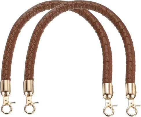 PATIKIL 2 Pcs Braided Purse Straps, 15.7 Inch Leather PU Braided Purse Replacement Handle with Metal Buckles for Handbag Underarm Bags Tote, Black in Saudi Arabia