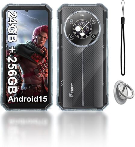 Case Cover for FOSSIBOT F109 / F109S 5G, Phone Case with Ring Buckles and Lanyards, Premium TPU Material Protective Shell, Protective Cover with Scratch and Drop Resistant, Transparent in Saudi Arabia