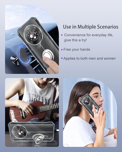 Case Cover for FOSSIBOT F109 / F109S 5G, Phone Case with Ring Buckles and Lanyards, Premium TPU Material Protective Shell, Protective Cover with Scratch and Drop Resistant, Transparent in Saudi Arabia