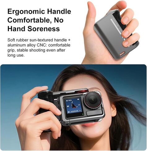 مجموعة مقبض المقبض لكاميرا DJI DJI Osmo Action 5 Pro/4/3 مع قفص، مجموعة مقبض تصوير معدني للشارع لكاميرا DJI Osmo Action 5 Pro/4/3، مع حامل محول مغناطيسي، حذاء بارد، زر الغالق in Saudi Arabia