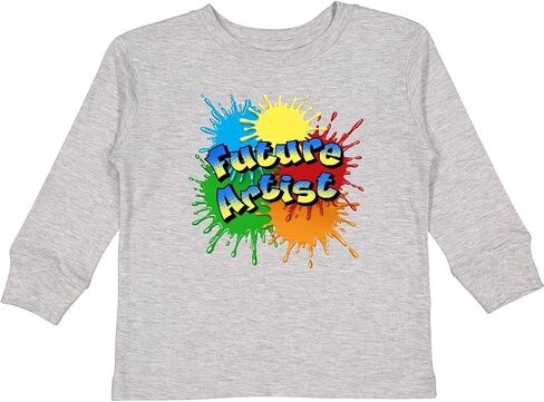 inktastic Future Artist- Pop Art Style with Paint Toddler Long Sleeve T-Shirt in Saudi Arabia
