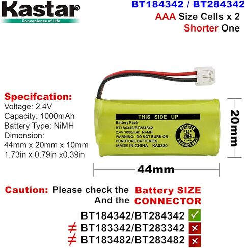 Kastar Ni-MH Battery Replacement for Uniden BT-1031 BT1022 BT1011 BT-1011 BT-101 BT-694 BBTG0671011 BBTG0743001 BBTG0743101 Cordless Phone Battery in Saudi Arabia