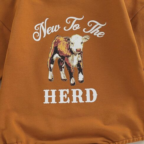 ZyHwShine Western Baby Outfit Newborn Boy Girl Cow Print Sweatshirt Romper Bodysuit Sweater Onesie Fall Winter Clothes in Saudi Arabia