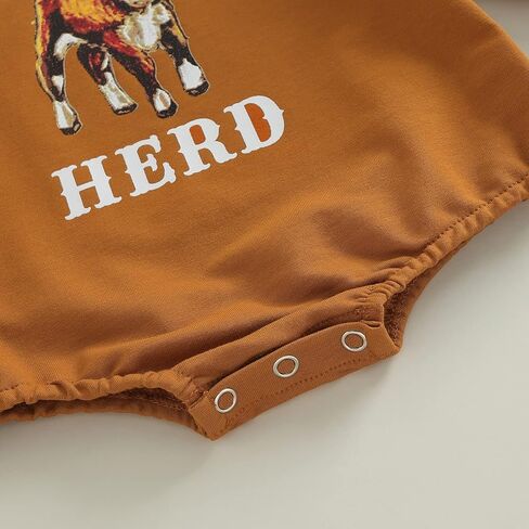 ZyHwShine Western Baby Outfit Newborn Boy Girl Cow Print Sweatshirt Romper Bodysuit Sweater Onesie Fall Winter Clothes in Saudi Arabia