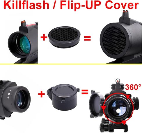 نطاق نقطة من الألياف الحمراء 4x32 مع نظام رؤية لـ Picatinny 20mm Rail Yotto 7.62 x 39 Laser Sight in Kuwait