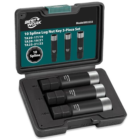 10 مفتاح جوز Lug Lug Sline ، مقبس جوز خطوط شريان شريطي مزدوج لسيارات الركاب ، سيارات الدفع الرباعي الصغيرة والشاحنات ، مفتاح قفل العجلات مع محرك رأس سداسي 17 مم و 19 ملم in Kuwait