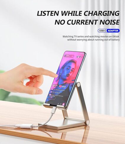 محول مقبس USB-C إلى 3.5 ملم لهاتف iPhone 15 (2in1) Aux Dongle Type C موزع شاحن سماعة الرأس متوافق مع Samsung Galaxy لـ Apple 15 Pro Max Plus لجهاز iPad 10、Air4/5、Mini6、12.9 Audio in Saudi Arabia