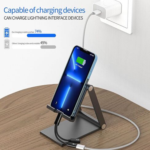for Iphone Headphone Adapter (2in1) Dual Lightning Jack Dongle Charging Audio Splitter Charger Aux Connector Power Port for Apple 14 13 Pro for Ipad Certified Mfi Cable Double Lighting to Music Charge in Saudi Arabia