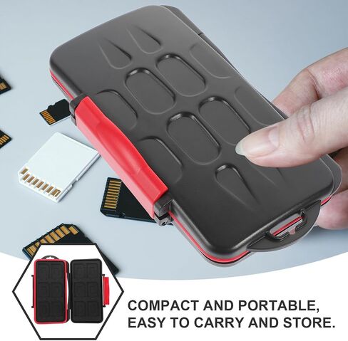 Memory Card Holder Case for Micro and Standard Capacity Cards Portable Waterproof Shockproof for Travel and Camera Accessories in Saudi Arabia