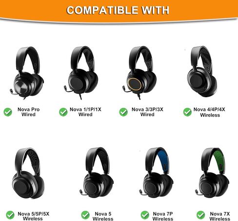 Defean Mesh Fabric Earpads Replacement Compatible with SteelSeries Arctis Nova Pro Wired, Nova 1/1X/1P/3/3P/3X/4/4P/4X/5/5P/5X/7/7X/7P Headphons,(Do Not Fit Arctis Nova Pro Wireless) in Saudi Arabia