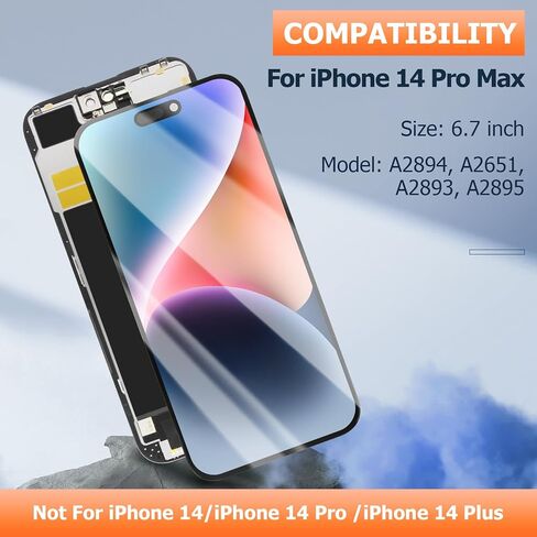 AGCUT INCELL لفون 14 برو ماكس استبدال الشاشة لفون 14Pro ماكس شاشة LCD A2894 A2651 A2893 A2895 LCD محول الأرقام شاشة تعمل باللمس الجمعية إصلاح أطقم in Kuwait