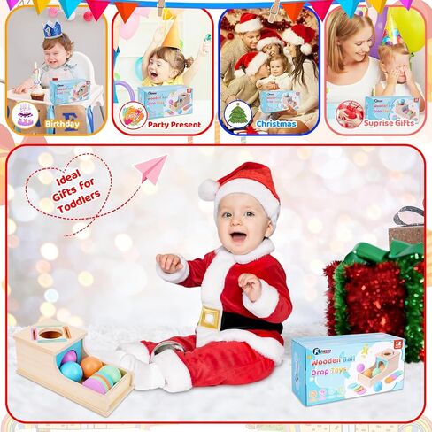 ألعاب صندوق العملات المعدنية للأطفال الصغار من FCSONU لعمر 1 2 3 سنوات من الأولاد والبنات، لعبة إسقاط الكرة في صندوق ثبات الكائن، تعلم فرز الألعاب الحسية للأعمار من 2 إلى 3 أطفال، هدايا عيد الميلاد الأول للطفل من سن 12 إلى 18 شهرًا in Kuwait