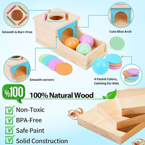 ألعاب صندوق العملات المعدنية للأطفال الصغار من FCSONU لعمر 1 2 3 سنوات من الأولاد والبنات، لعبة إسقاط الكرة في صندوق ثبات الكائن، تعلم فرز الألعاب الحسية للأعمار من 2 إلى 3 أطفال، هدايا عيد الميلاد الأول للطفل من سن 12 إلى 18 شهرًا in Kuwait