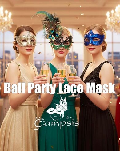 Campsis Rhinestone Masquerade Mask, Green Masquerade Ball Mask, Feather Party Masks for Women in Saudi Arabia