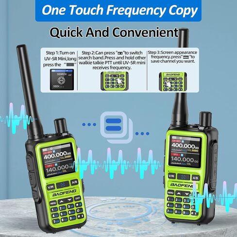 BAOFENG UV-5R MINI Ham Radio يده UV5R أجهزة اتصال لاسلكية طويلة المدى قابلة لإعادة الشحن في حالات الطوارئ NOAA الطقس اتجاهين راديو APP برمجة ثنائي PTT متعدد الموجات USB-C شاحن للصيد والتخييم، 2 حزمة in Kuwait